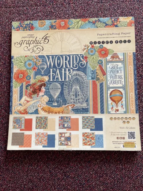 Graphic 45 papercrafting paper 12x12 Worlds Fair