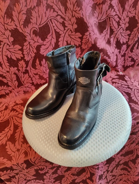 Harley-Davidson Black Buckle Biker Moto Boots Size 8 Womens. Very Gently Used!!!
