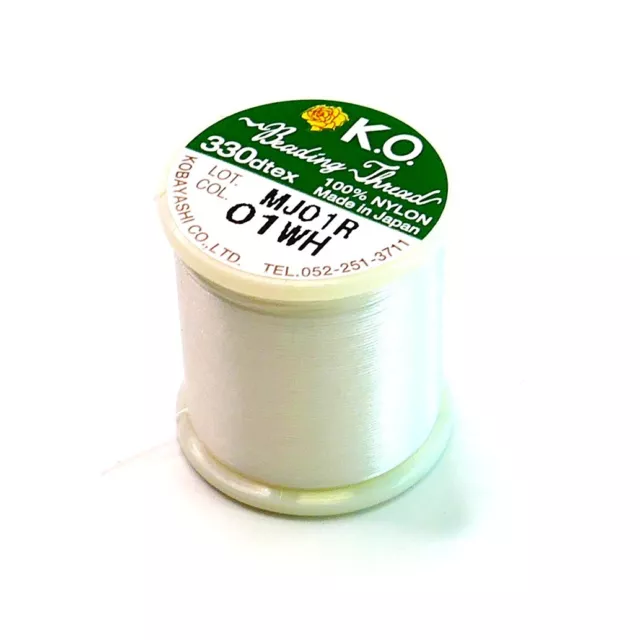 50m KO Japanese White Nylon Beading Threads - 0.1mm - Great for Seed Beads S0568