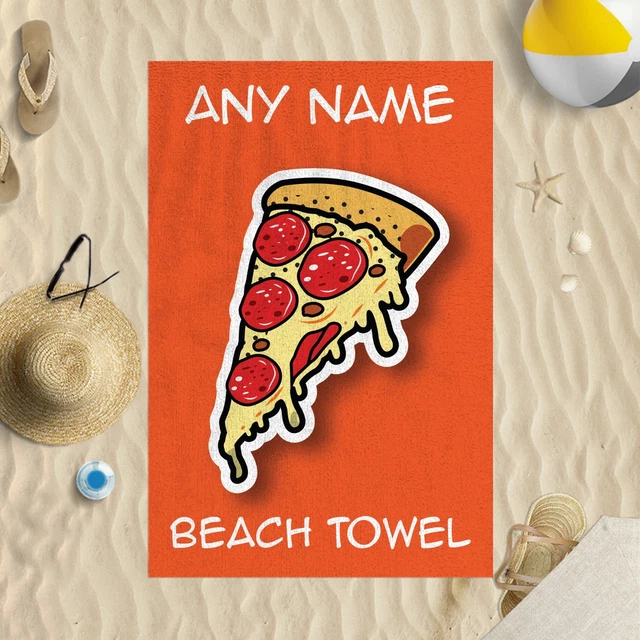 58"x39" Personalised Kids Pizza Microfibre Beach Towel Sun Bathing Pool Swim