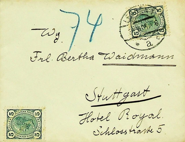 Österreich 1900's 2x5h Franz Josef auf Brief Von Leoben Zu Stuttgart Deutschland