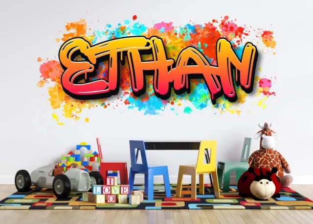 Graffiti Personalized Custom Name WALL EXPLOSION Decal Wall Sticker Decor Art 16