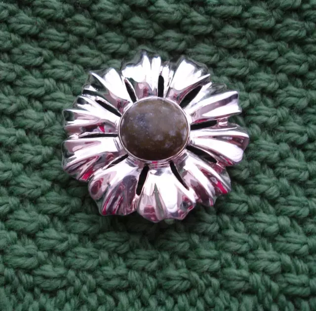 Connemara Marble Sterling Flower Pendant or Brooch Made in Ireland 925 QVC