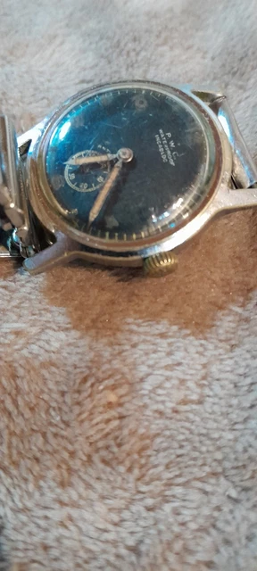 Montre Bracelet Militaire PWC - Mécanique à Remontage Manuel - Acier - Occasion (fonctionne)