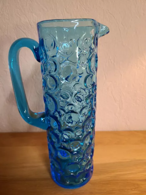 Hirschberg Glas "Vesuv" Glaskrug/Vase Bubbles Linsen 60/ 70er Jahre  art Glas