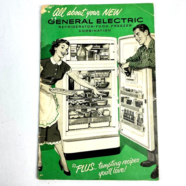General Electric Refrigerator Freezer Combination Manual & Recipe Booklet VTG