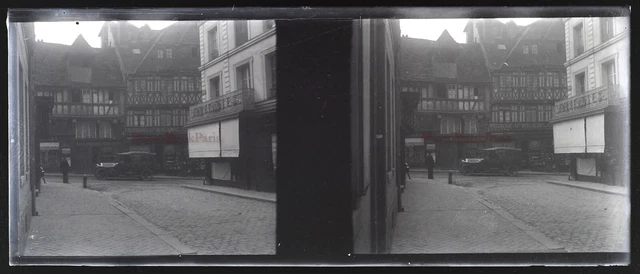 FRANCE à identifier 1924 Photo Stereo NEGATIF Plaque de verre VR11y 