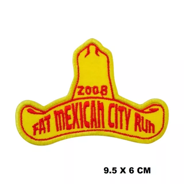 Fat Mexican City Run bestickter Aufnäher zum Aufbügeln/Nähen Aufnäher Charge für Kleidung