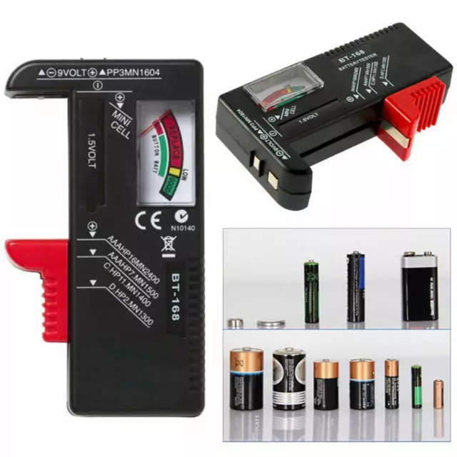 MultiFunction Battery Tester for AA AAA C D 9V and Button Batteries φъ