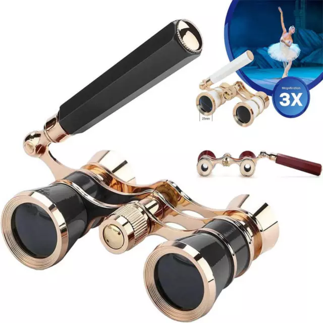 3X25 Opera Glasses Theater Telescope Horse Racing Binoculars Handle Girls Gift