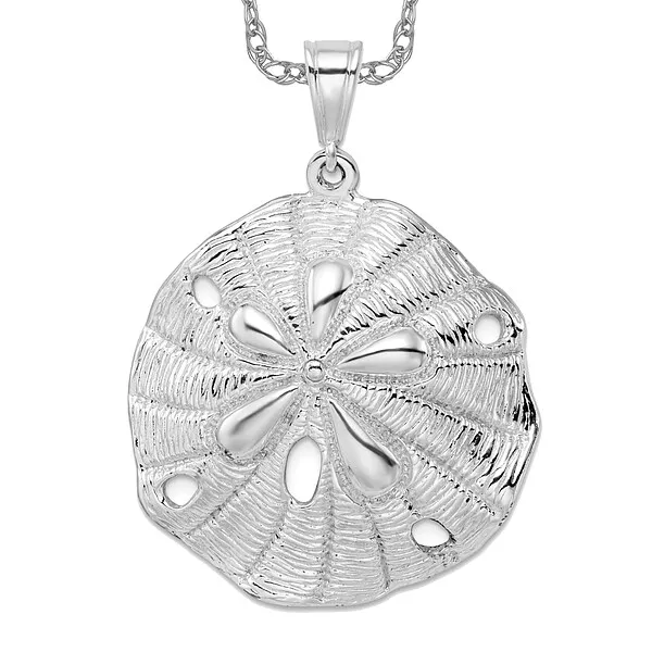 925 Sterling Silver Sand Dollar Sea Star Starfish Necklace Charm Pendant