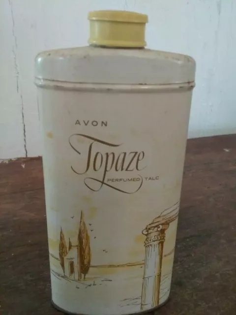 Avon Vintage 1962 Topaze Talc - 2.75 oz Tin