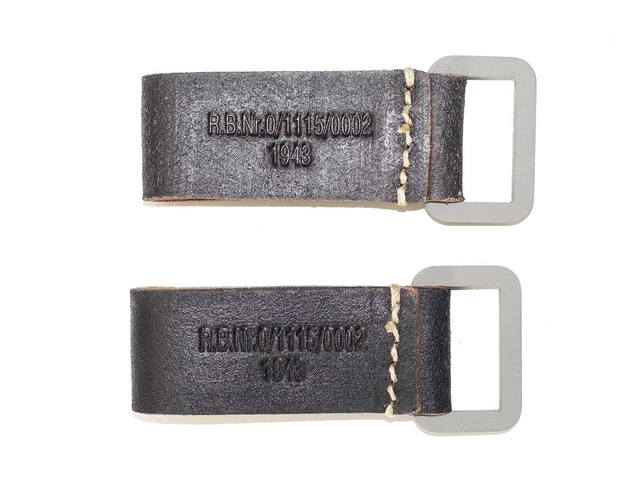 GERMAN ARMY LEATHER WW2 REPRO SET OF 2 Y-STRAP BELT LOOPS D-RINGS RBnr#