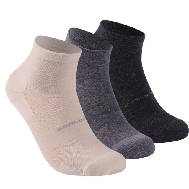 3 Pairs ZEALWOOD Merino Wool Running Sock Anti-blister Hiking Socks Ankle
