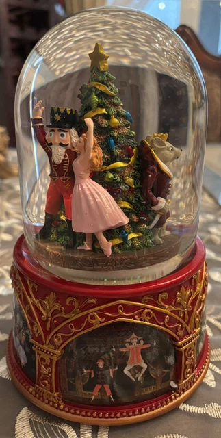 Santa in Sleigh Glitterdome Christmas Musical Glitter Snow Globe by Roman