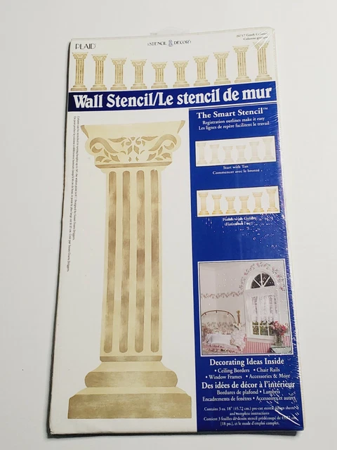 Nueva plantilla a cuadros decoración 26717 columna griega plantilla de pared