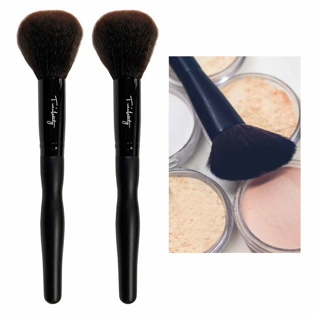 2 PC Cosmetico Pennello Cipria Viso Fondotinta Liquido Trucco Fard Contorno