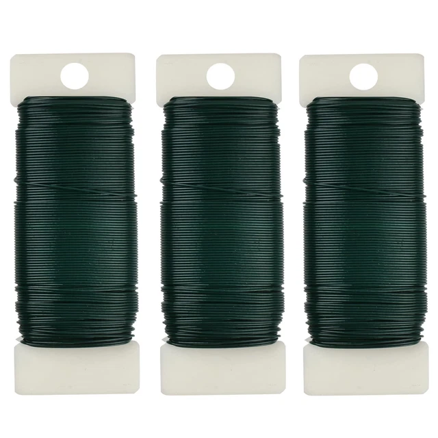 3 Pack Floral Wire, 118 Yards 22 Gauge Green Florist Wire, Flexible Green
