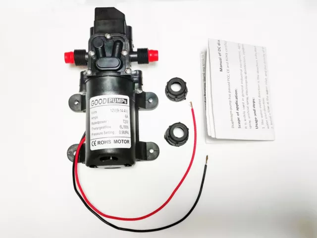 12V Water Pump 130PSI Self Priming Pump Diaphragm High Pressure Automatic Switch 2