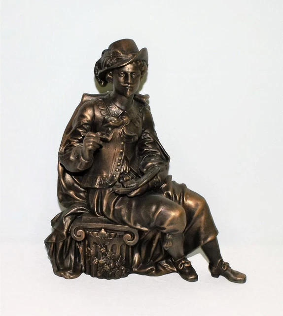 Large Brass Ansonia Figure "Ruebens" Clock Topper, 11¼’’H X 9½’’W ~ Exc ~