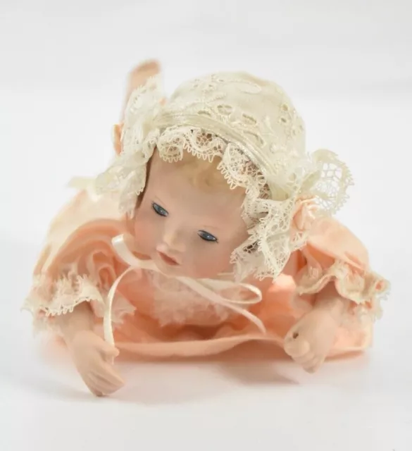 The Ashton Drake Galleries Baby Girl in Peach Victorian Lace 1994 Porcelain Doll