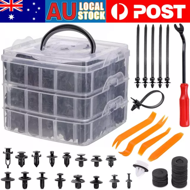 1126pcs Car Body Push Retainer Pin Plastic Rivet Trim Clips Panel Moulding Kit