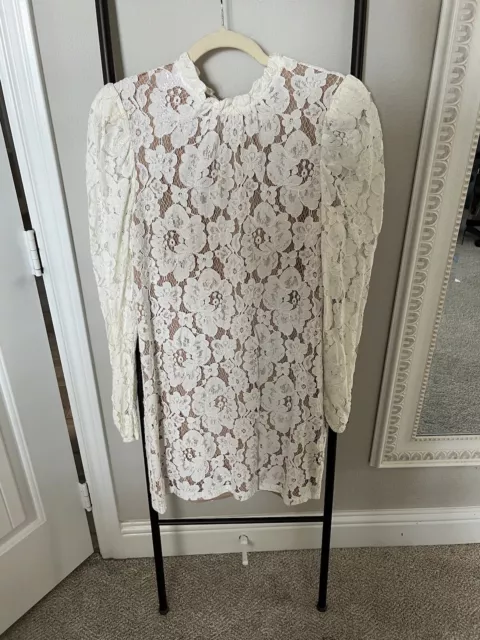 EUC WAYF Emma Puff Sleeve Lace Dress Size M