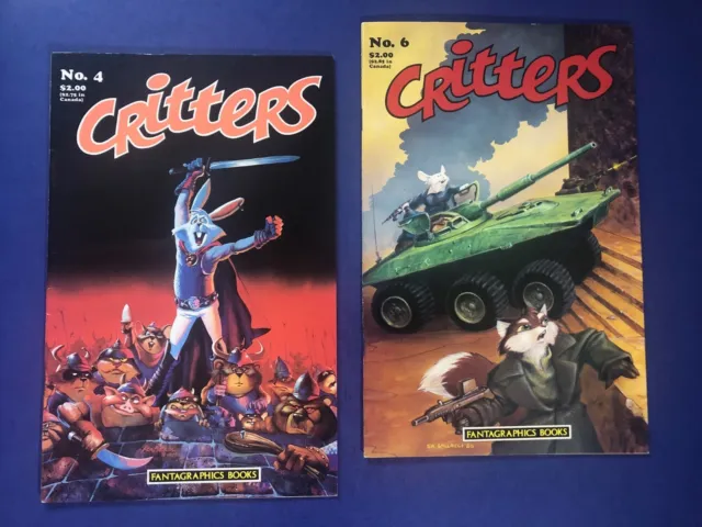 Critters # 4 6 (1986 FantaGraphics) Usagi Yojimbo Story 8.5/7.0