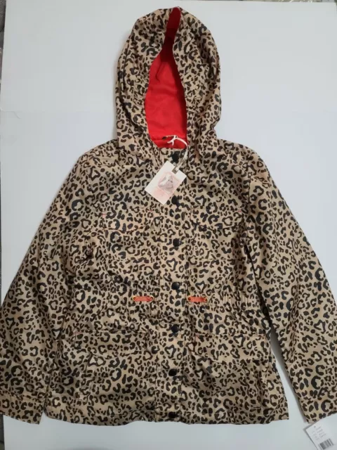 Jessica Simpson Hooded Leopard Printed Anorak Girls 10-12 Medium