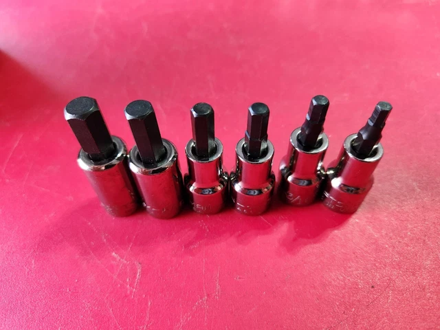 Vintage Craftsman Usa Made 6 Piece 3/8" Drive 5/32"- 3/8" Hex Bit Socket Set Nos