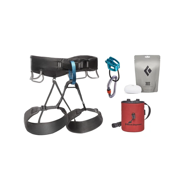 Black Diamond Mens Momentum Rock Climbing Harness - Complete Package Medium
