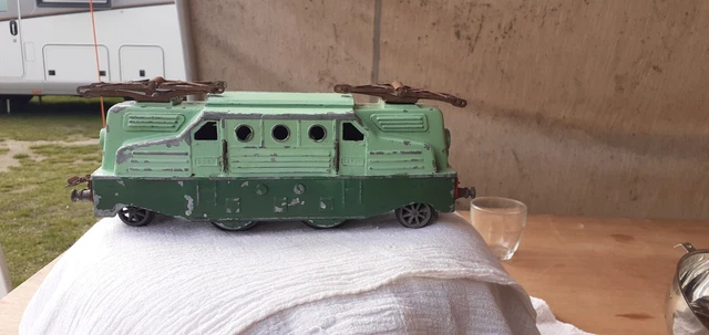 Locomotive Électrique BLZ 1B1 711 Échelle 0 - Vintage Acier Vert Années 50 - Non Testée