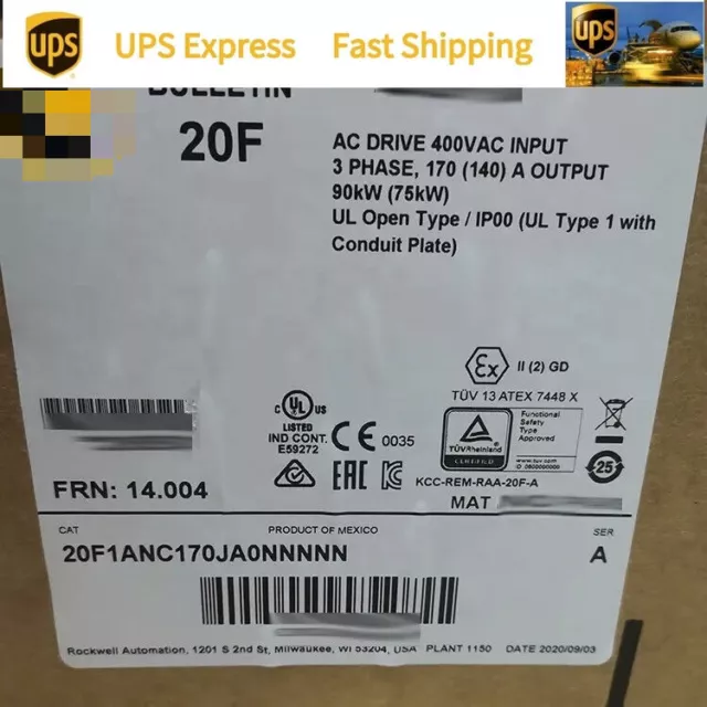 NEW AC Drive AB 20F1ANC170JA0NNNNN IN BOX Spot Goods Expedited Shipping 1pcs