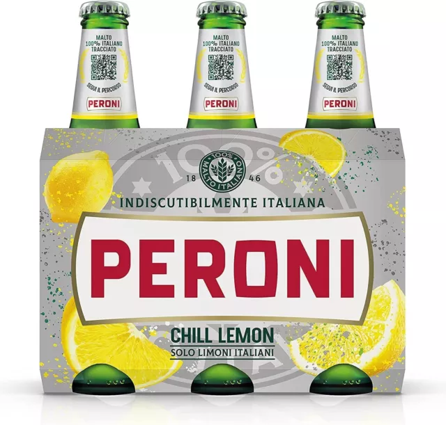 Birra al Limone, Confezione di 24x Bottiglie da 33cl, 2% Vol, Peroni Chill Lemon 2