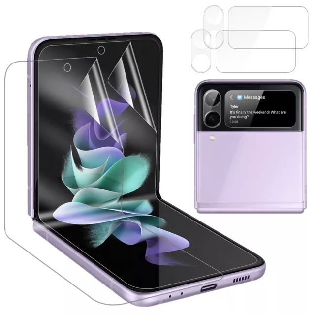 For Samsung Galaxy Z Flip 3 5G Soft Hydrogel Screen Protector Film/HD Lens Cover