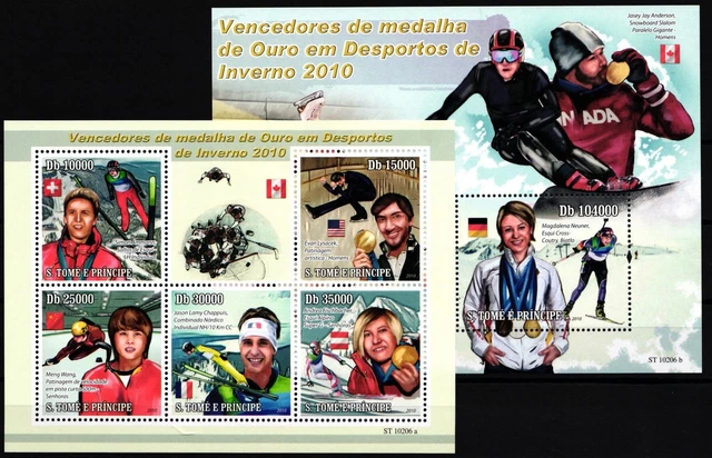 Sao Tome e Principe 4418-4422 und Block 761 postfrisch Olympia 2010 #JA381