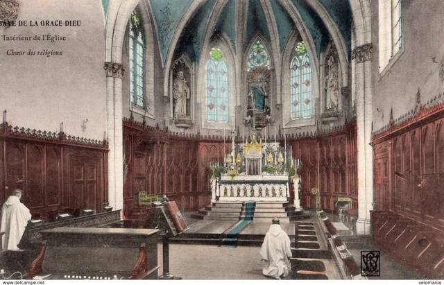 S3962 cpa 25 Abbey of Grace God - interior of the Church