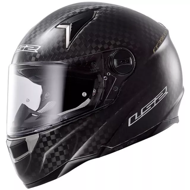 Ls2 Ff396 Cri Single Mono Big Carbon Helmet Size Xs Rrp £199.99