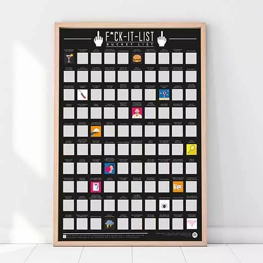 100 F*ck It Bucket List Scratch off Activity Poster