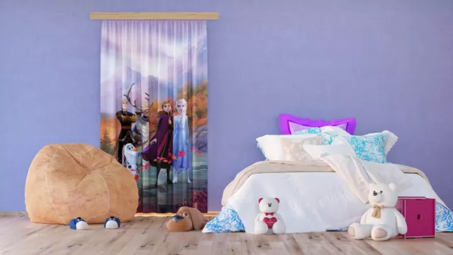 Rideaux Disney La Reine des Neiges 2 - modèle dans la forêt - 2 pièces  90x160
