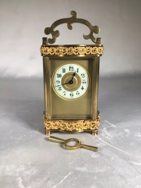 Antique, Quality French Douchine Cased Carriage Clock, Gilt Rococo Detail, C1905