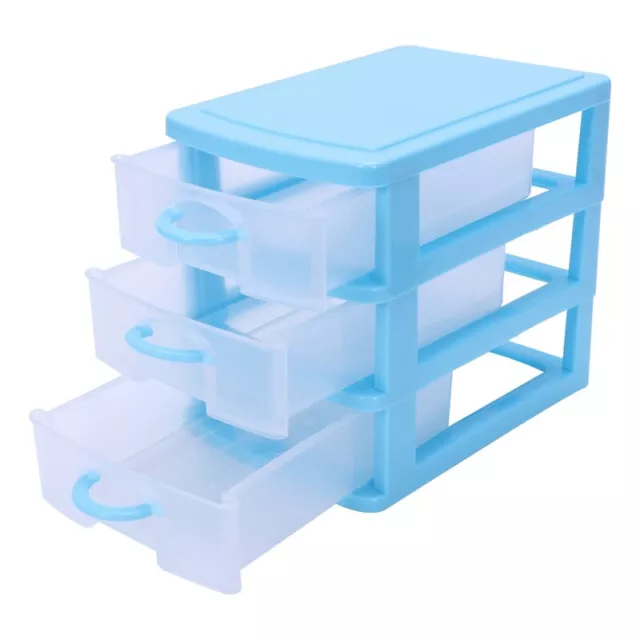 3X(Mini Caja de Almacenamiento de Plástico Transparente Tipo Cajón K8W4)8197