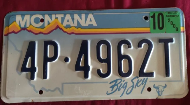 Plaque d'immatriculation Montana - Big Sky-  USA License Plate - 2000