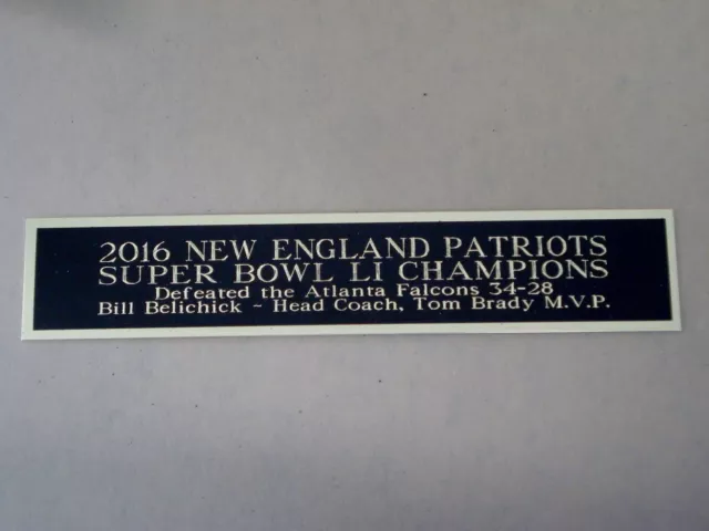 New England Patriots Super Bowl 51 Nameplate For A Football Jersey Case 1.5 X 6