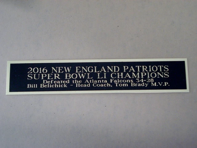 New England Patriots Super Bowl 51 Nameplate For A Football Jersey Case 1.5 X 6
