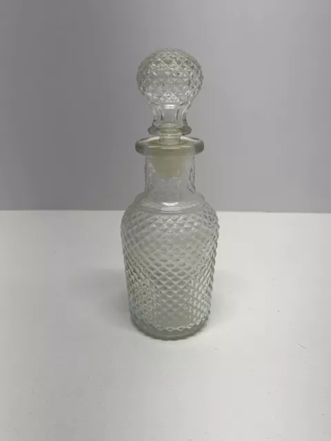 Vtg Avon Diamond Cut Apothecary Decanter Bottle With Stopper