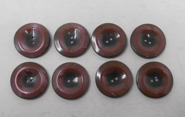 Lot de 8 Boutons anciens en lucite - Mercerie vintage