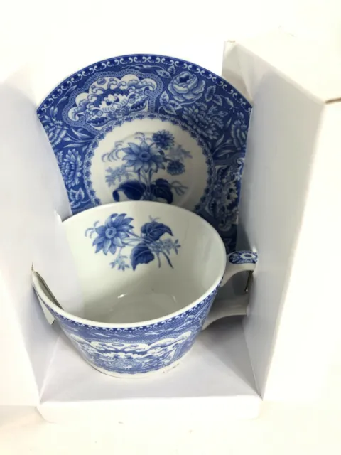 Spode Blue Room Collection Floral Blue Tea Cup Saucer Set New In Original Box