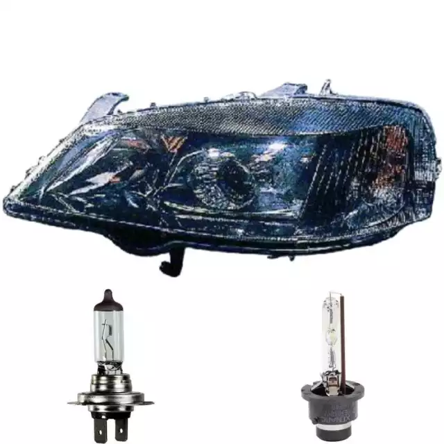 Xenon Headlight Left Opel Astra G Year 97-04 Black D2S +H7 Incl. Lamps