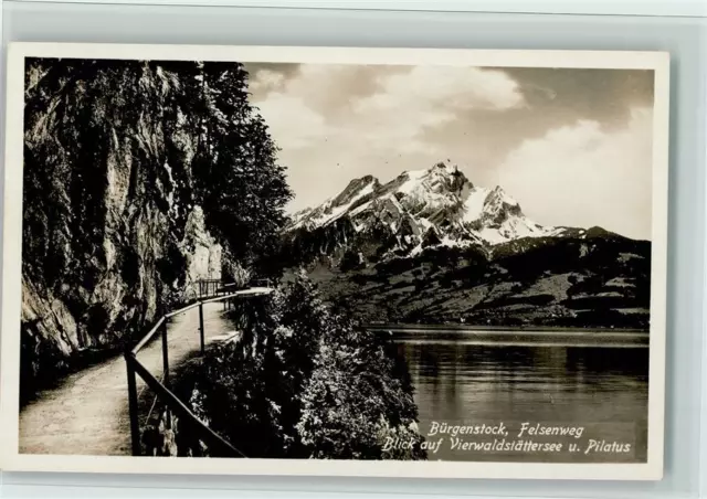 11062651 - Buergenstock Felsenweg Blick auf Vierwaldstaettersee und Pilatus